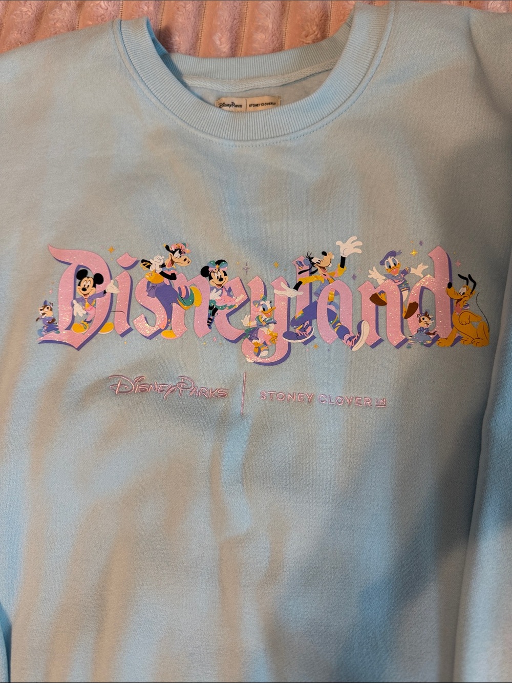 Stoney Clover Pastel Blue Disneyland Character Crewneck Sweatshirt - Picture 2 of 6